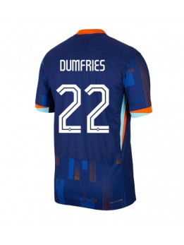 Billige Nederland Denzel Dumfries #22 Bortedrakt EM 2024 Kortermet